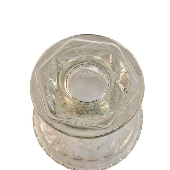 Anchor Hocking  Star Of David Clear Pressed Glass Candy Dish With Lid - Picture 7 of 10